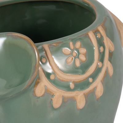 7" Elephant Planter, Green - Al Rugaib Furniture
