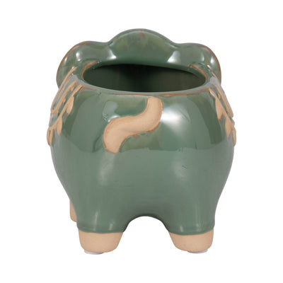 7" Elephant Planter, Green - Al Rugaib Furniture