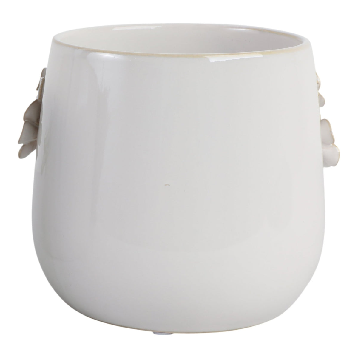 7" FLOWER BUNCHES APPLIQUE PLANTER, IVORY Planter| Sagebrook Home