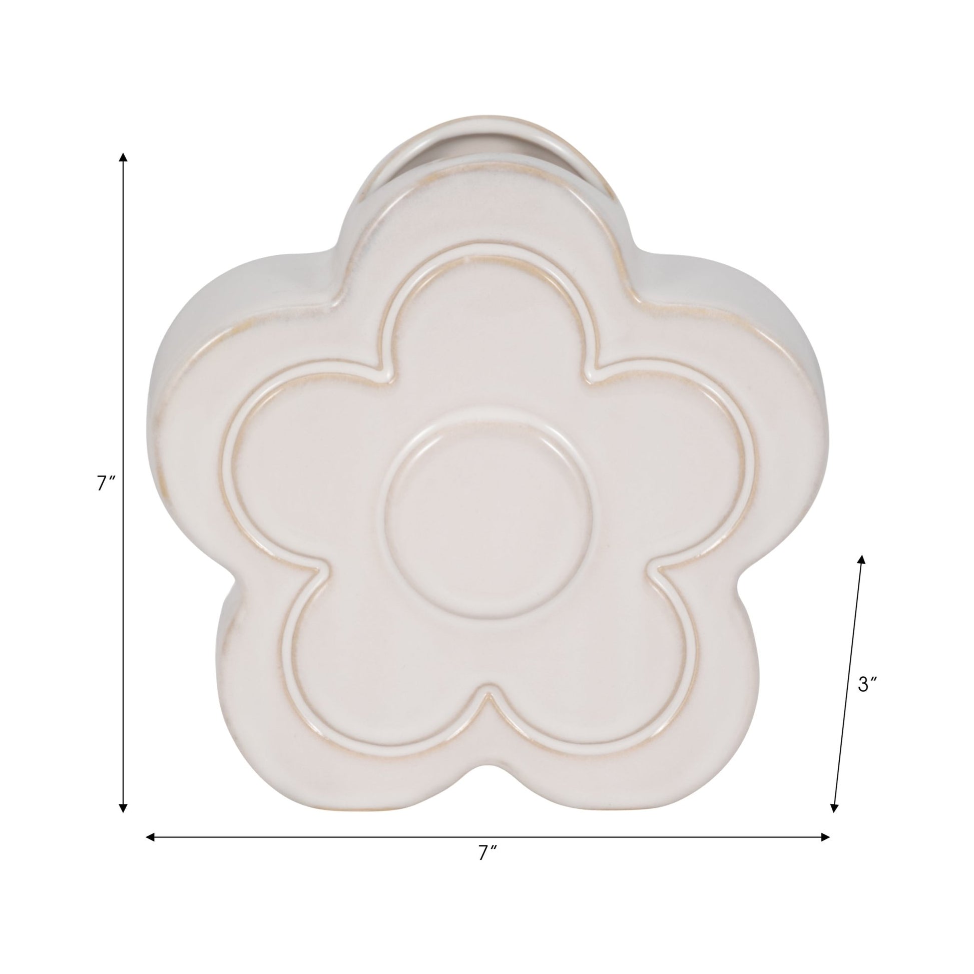 7" Flower Power Object Vase, Ivory Vases and Jars| Sagebrook Home