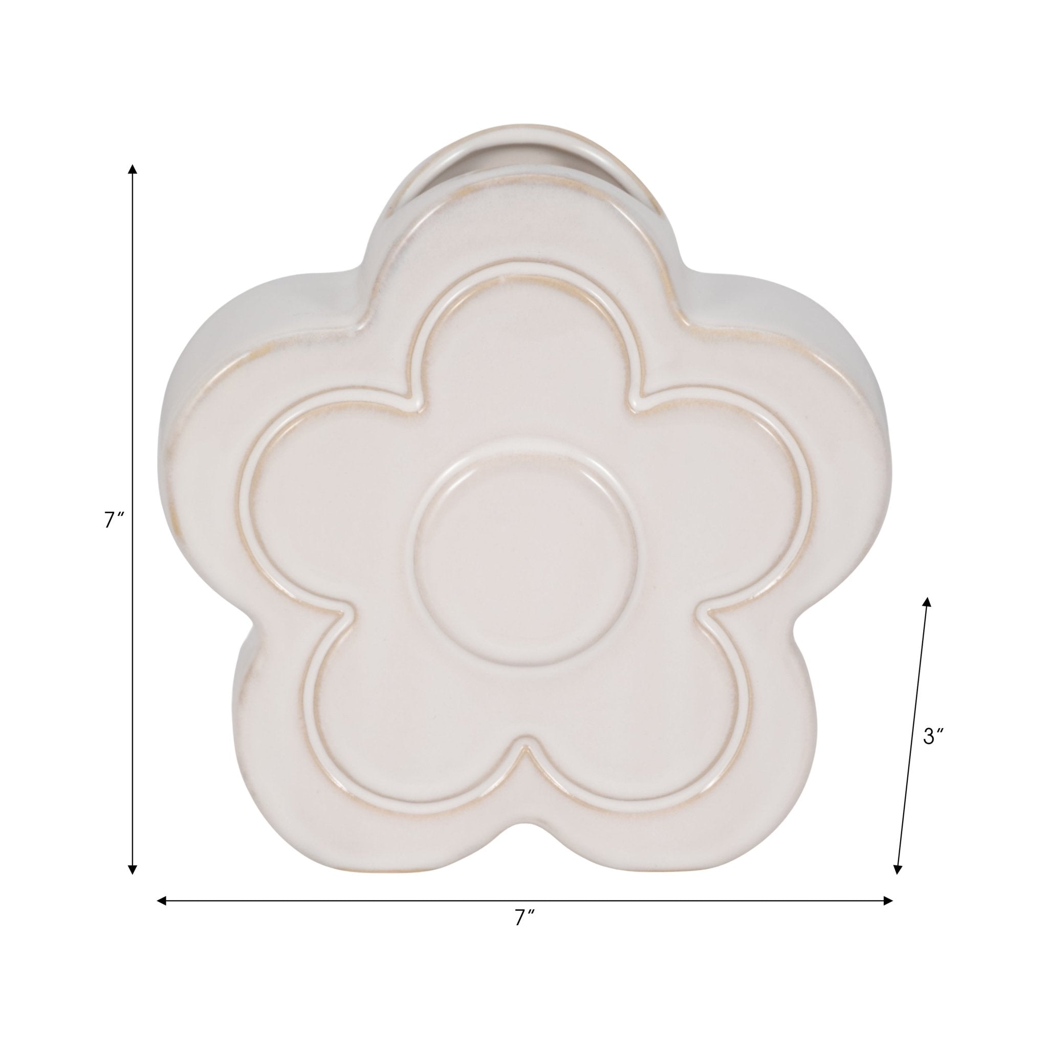 7" Flower Power Object Vase, Ivory Vases and Jars| Sagebrook Home