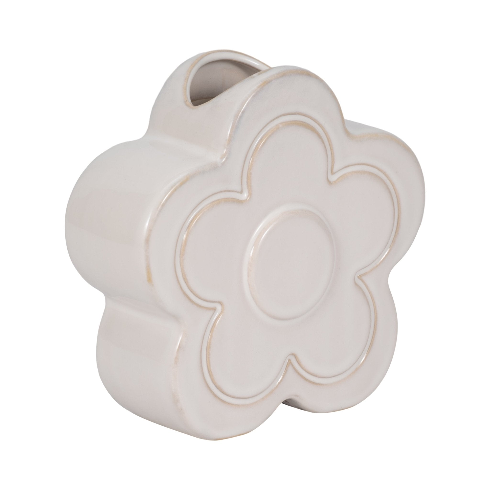 7" Flower Power Object Vase, Ivory Vases and Jars| Sagebrook Home