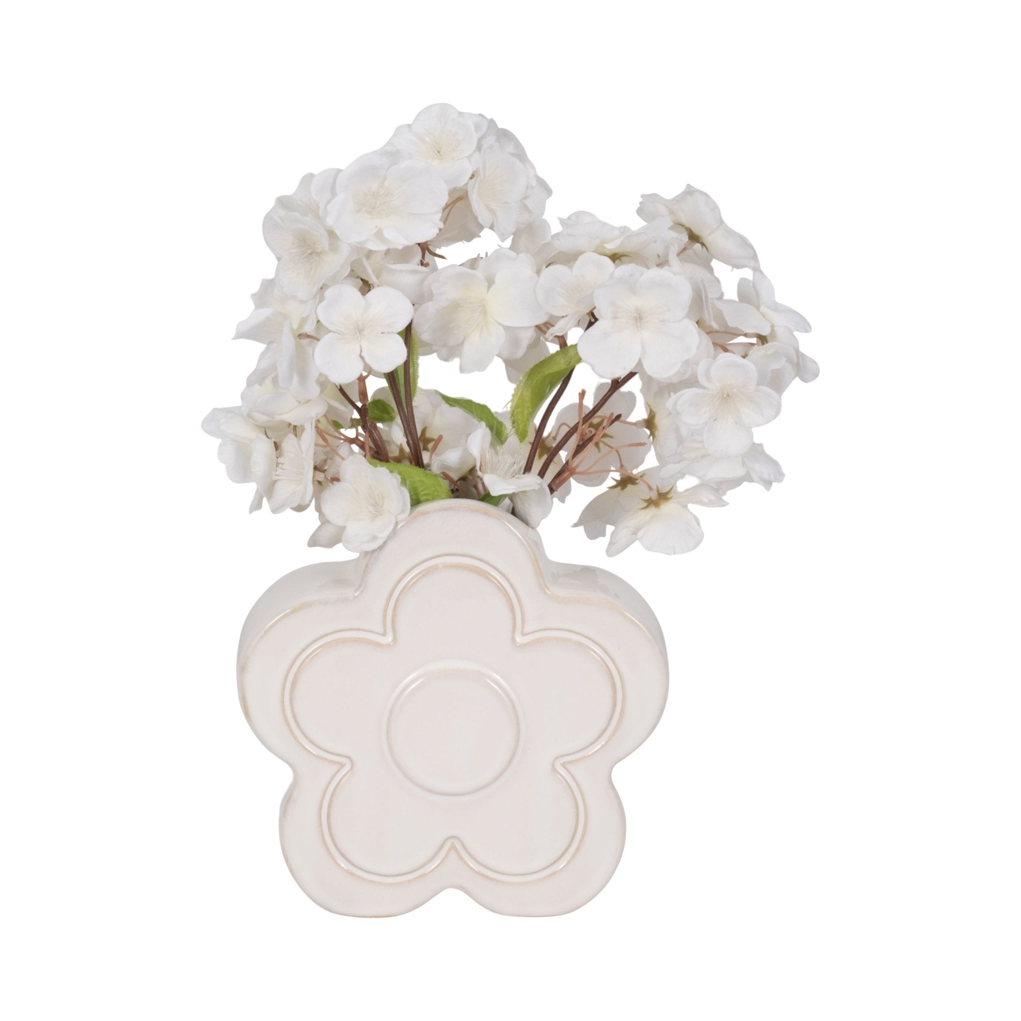 7" Flower Power Object Vase, Ivory Vases and Jars| Sagebrook Home
