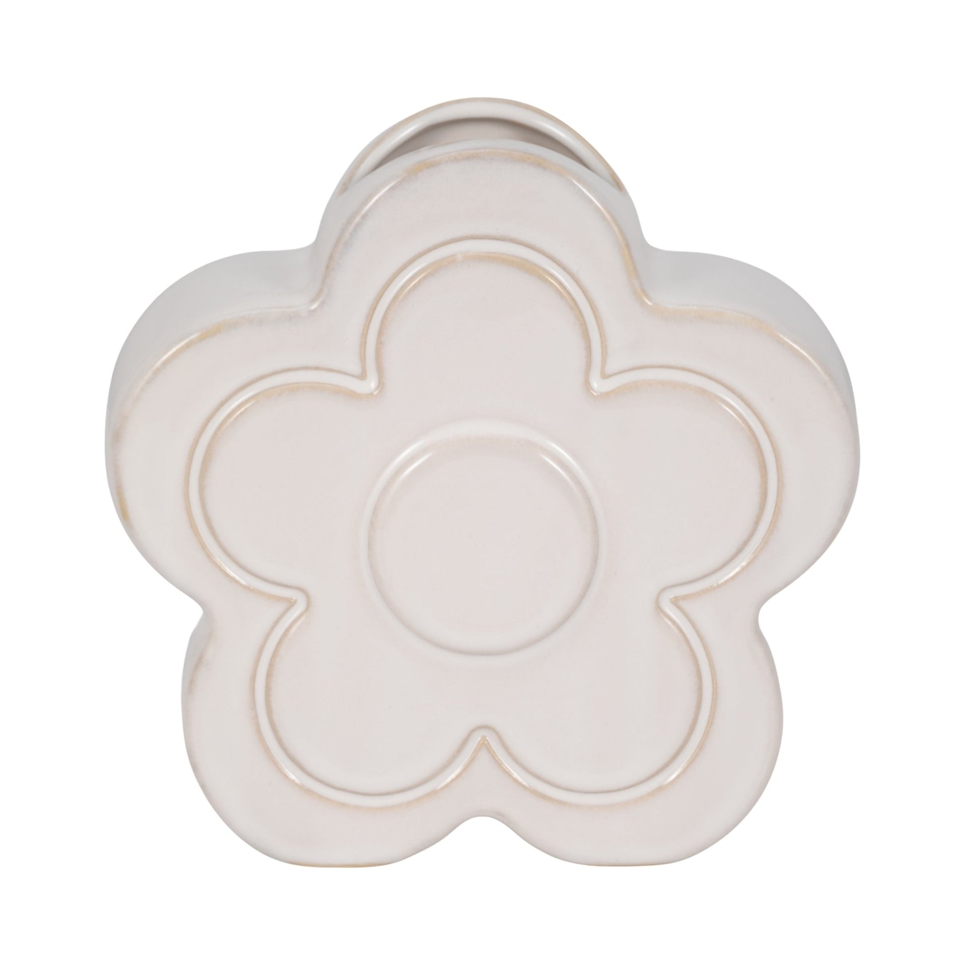 7" Flower Power Object Vase, Ivory Vases and Jars| Sagebrook Home