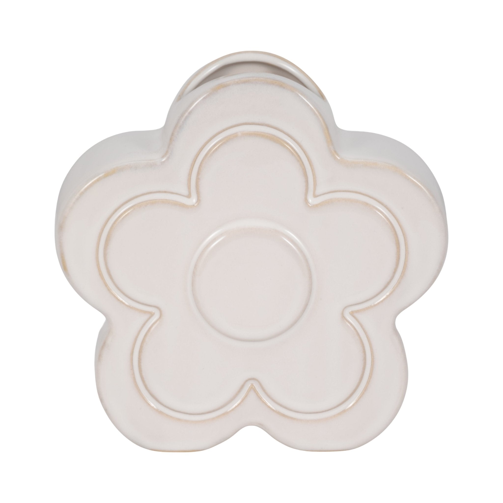 7" Flower Power Object Vase, Ivory Vases and Jars| Sagebrook Home
