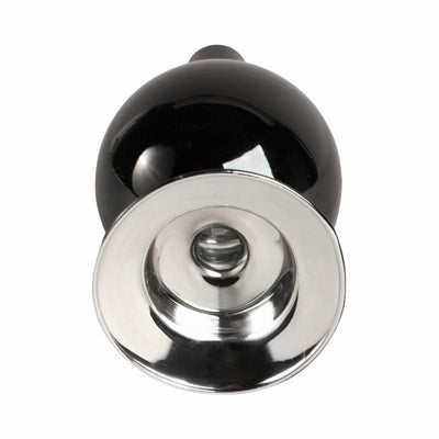 7" GLASS BUBBLE TAPER CANDLE HOLDER, BLACK - Al Rugaib Furniture