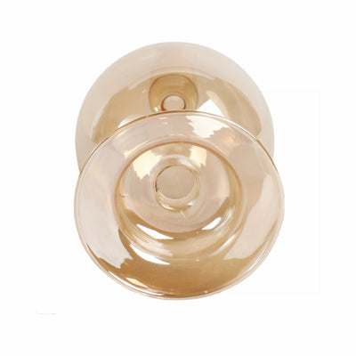 7" Glass Bubble Taper Candle Holder, Gold Luster - Al Rugaib Furniture