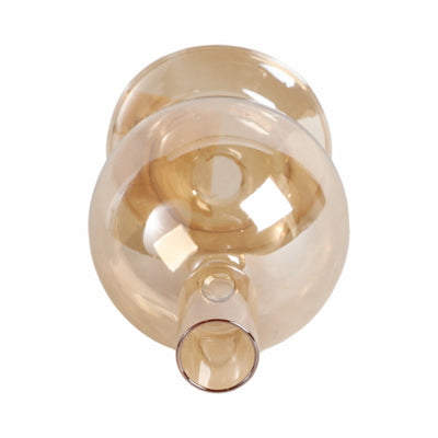 7" Glass Bubble Taper Candle Holder, Gold Luster - Al Rugaib Furniture