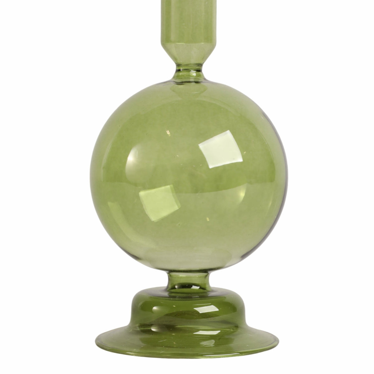 7" Glass Bubble Taper Candle Holder, Olive Candle Holders| Sagebrook Home