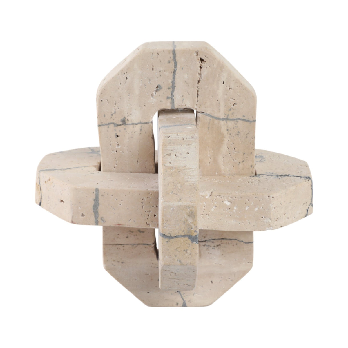 7" Gorda Medium Crackle Travertine Knot Table Decors| Sagebrook Home