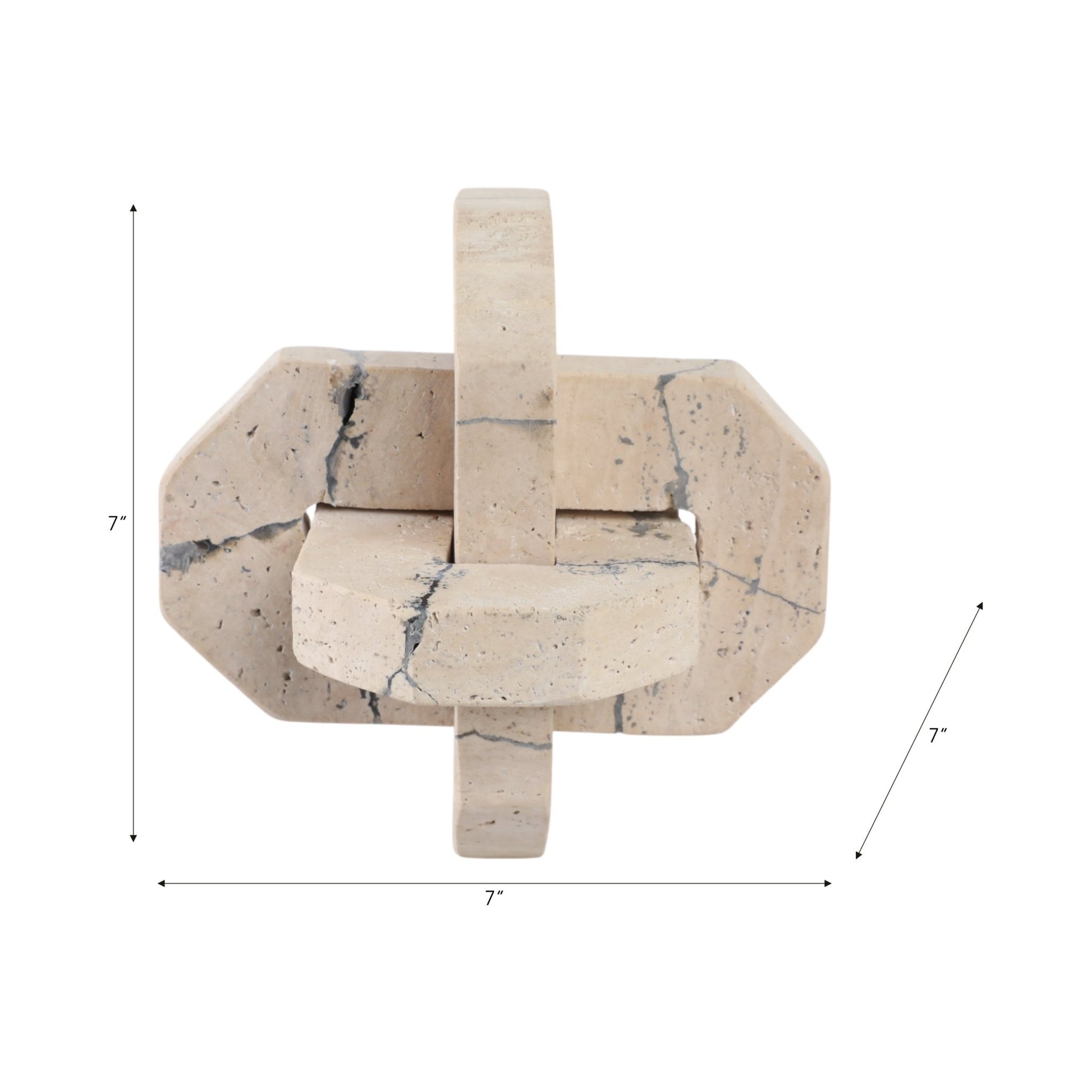 7" Gorda Medium Crackle Travertine Knot Table Decors| Sagebrook Home