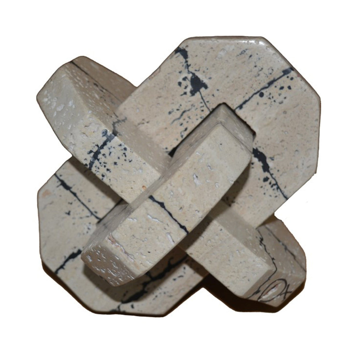 7" Gorda Medium Crackle Travertine Knot Table Decors| Sagebrook Home