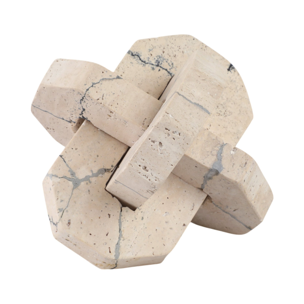 7" Gorda Medium Crackle Travertine Knot Table Decors| Sagebrook Home