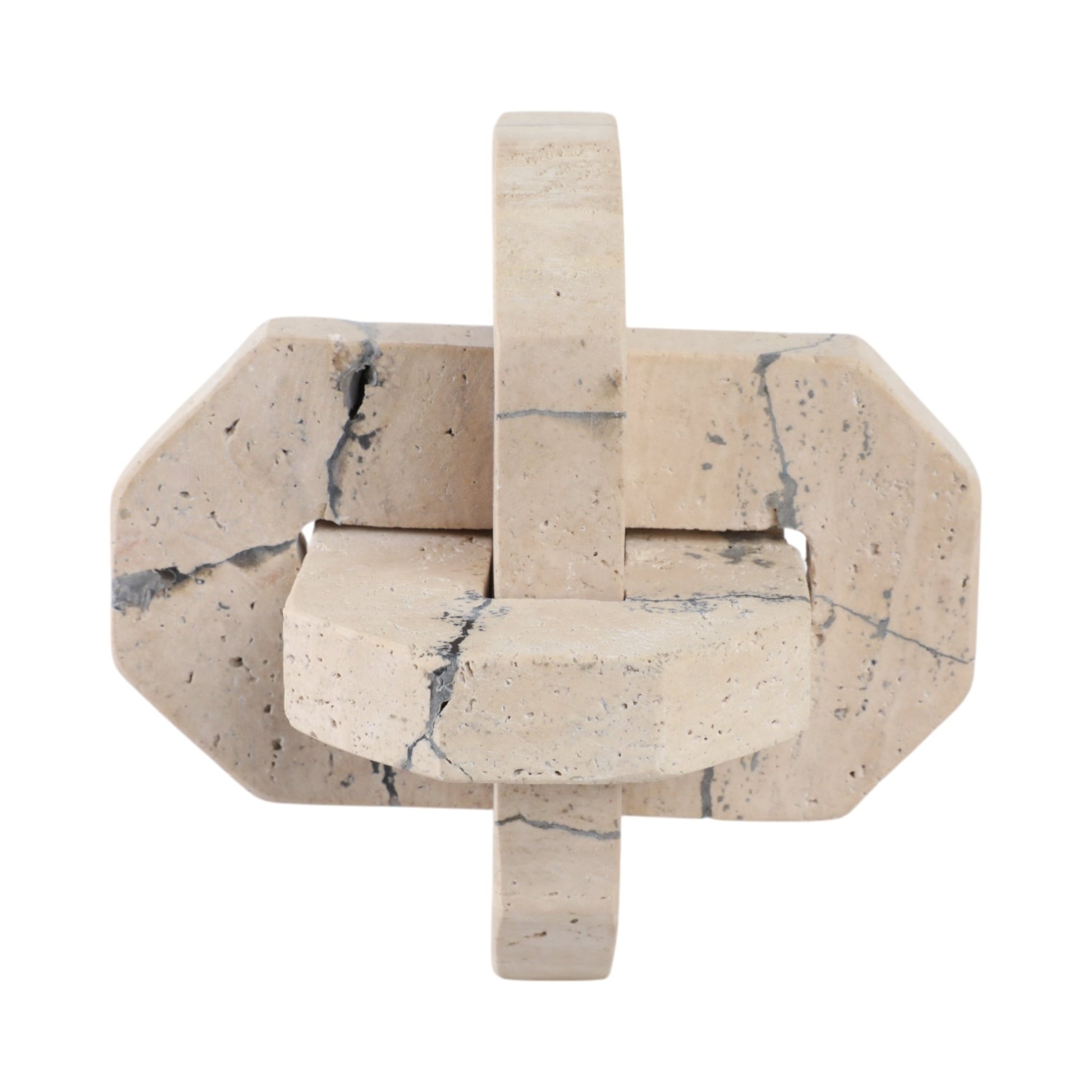 7" Gorda Medium Crackle Travertine Knot Table Decors| Sagebrook Home