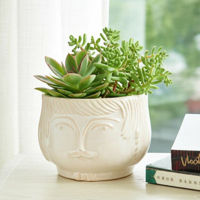7" GRANDPA PLANTER, WHITE - Al Rugaib Furniture