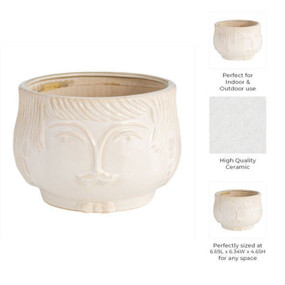 7" GRANDPA PLANTER, WHITE - Al Rugaib Furniture