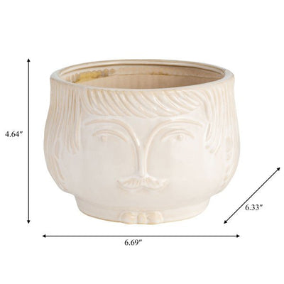 7" GRANDPA PLANTER, WHITE - Al Rugaib Furniture