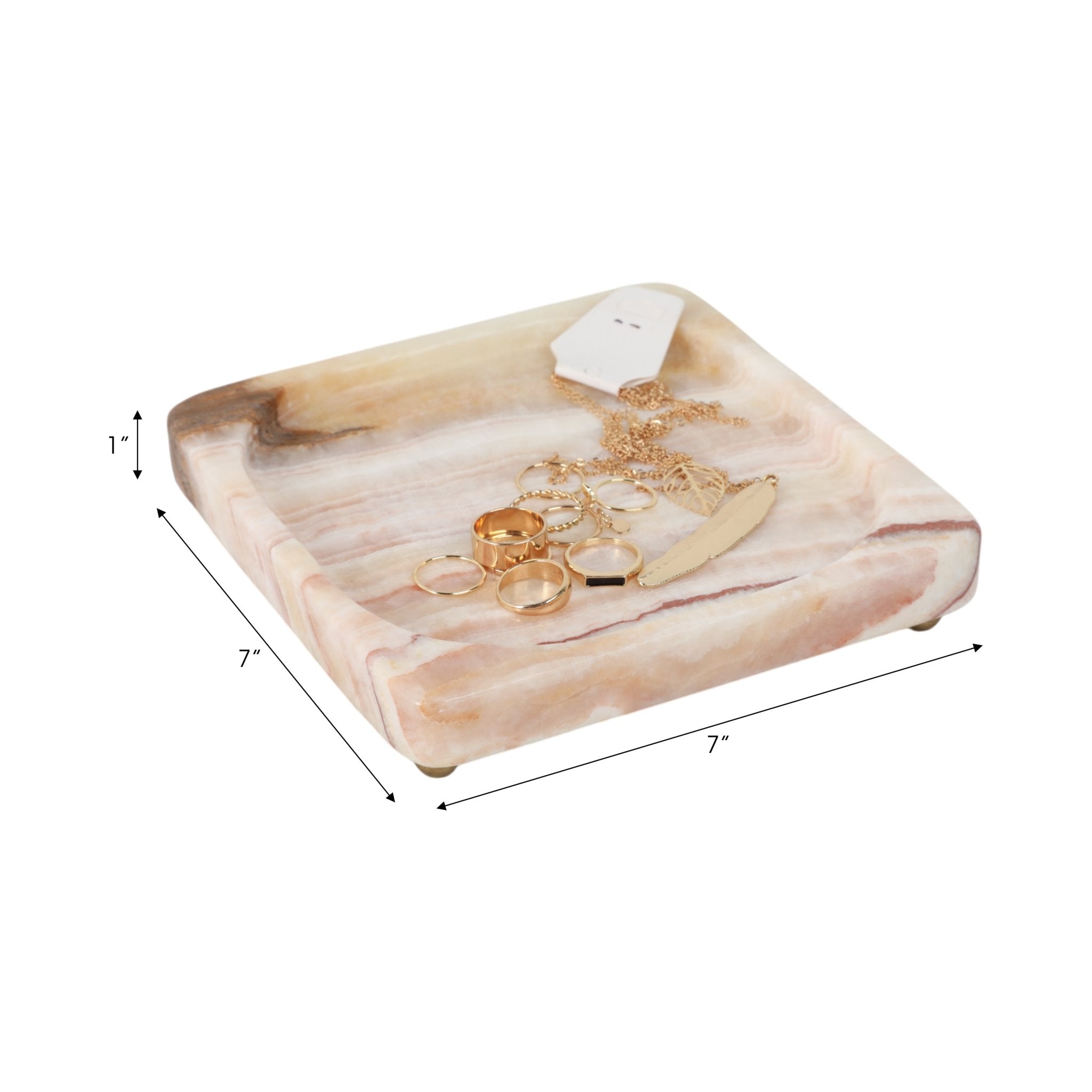 7" Honey Onyx Deco Tray Table Decors| Sagebrook Home
