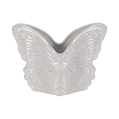 7" Iridescent Butterfly Planter, Ivory - Al Rugaib Furniture