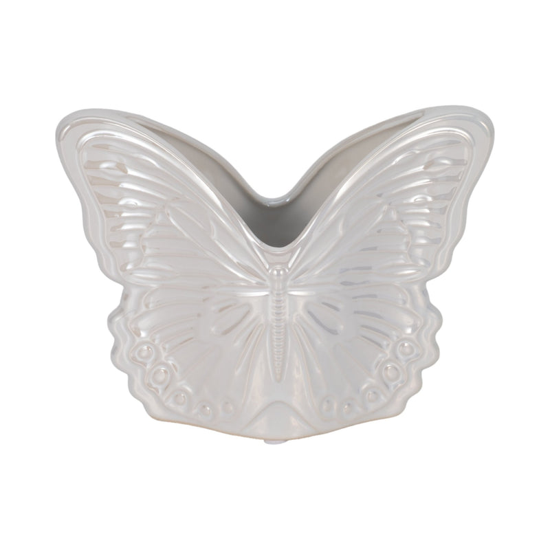 7" Iridescent Butterfly Planter, Ivory - Al Rugaib Furniture