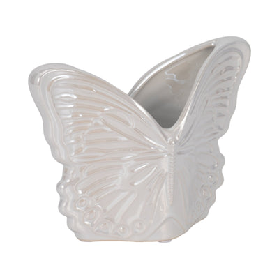 7" Iridescent Butterfly Planter, Ivory - Al Rugaib Furniture