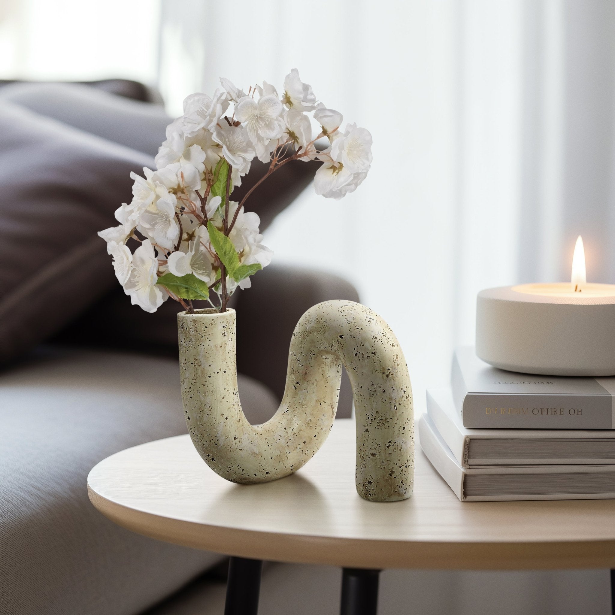 7" KARNORA CURLY VASE, NATURAL Vases and Jars| Sagebrook Home