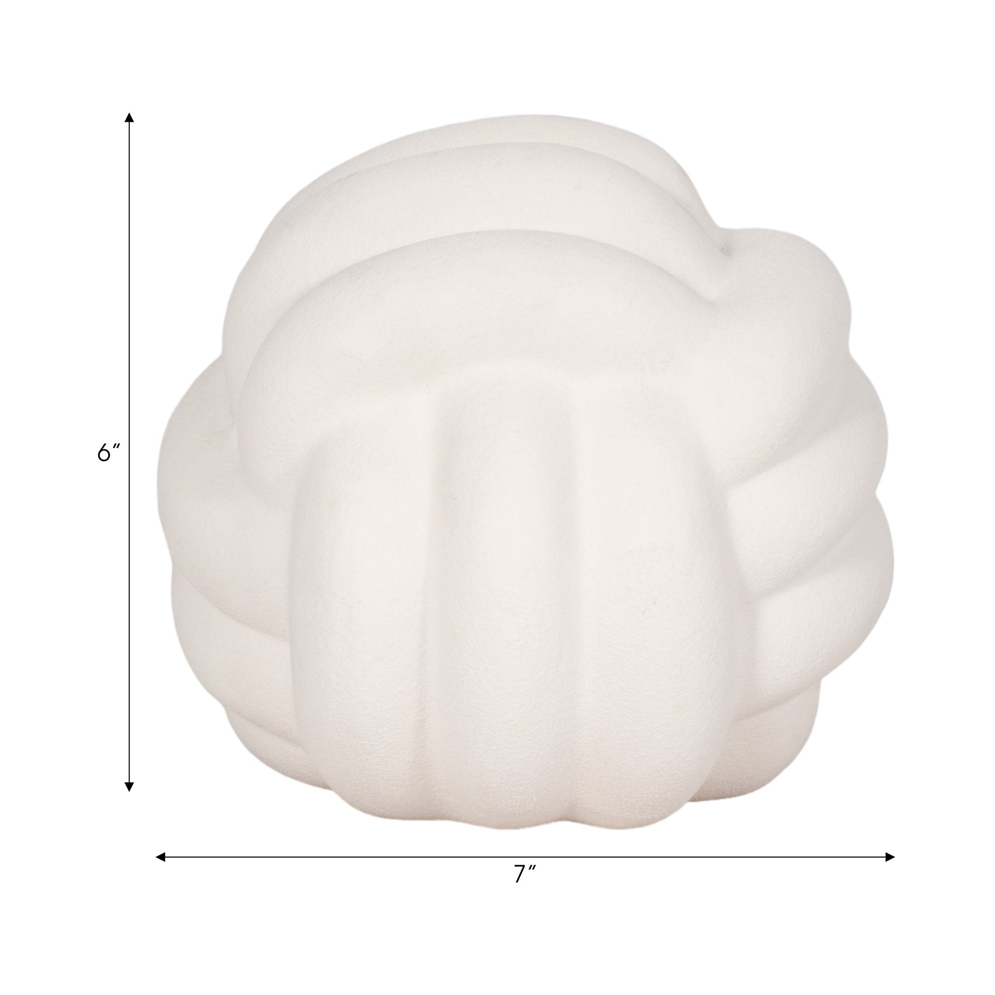 7" KNOT ORB ROUGH TEXTURE, WHITE Table Decors| Sagebrook Home