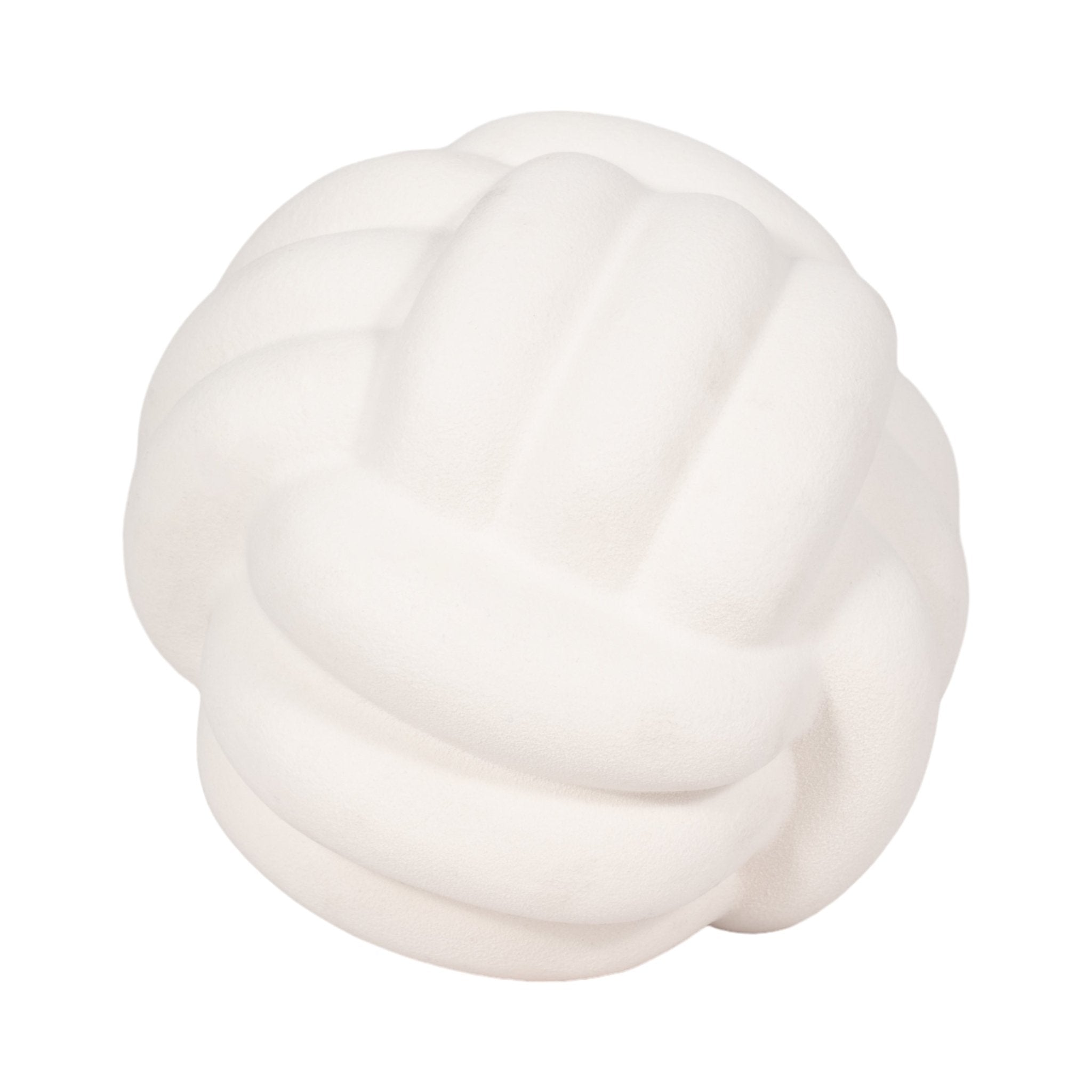 7" KNOT ORB ROUGH TEXTURE, WHITE Table Decors| Sagebrook Home