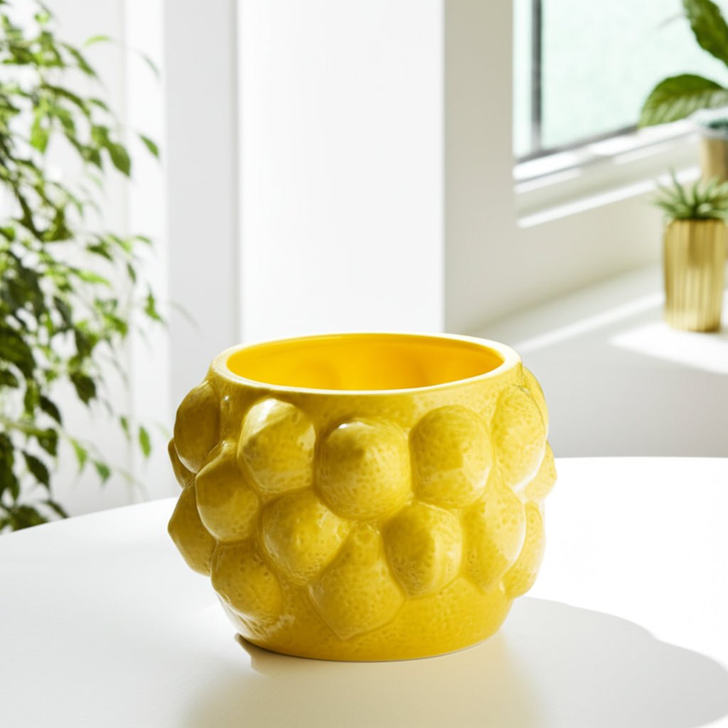 7" Lemons Flower Pot, Yellow Planter| Sagebrook Home