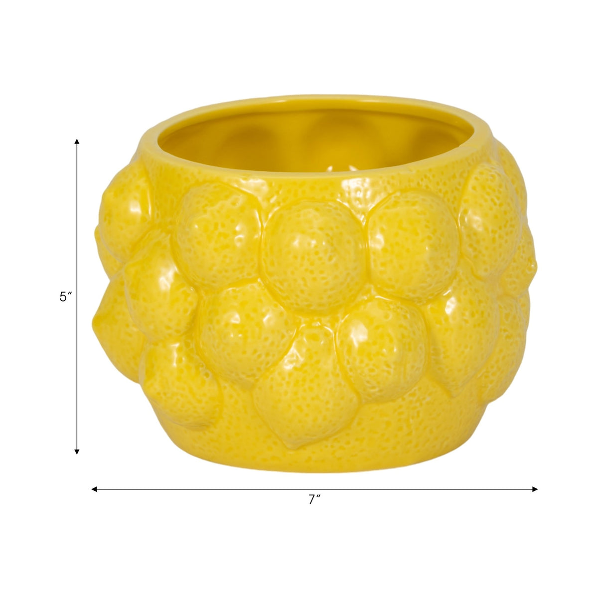 7" Lemons Flower Pot, Yellow Planter| Sagebrook Home