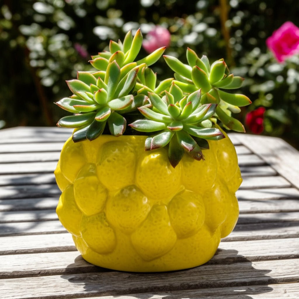 7" Lemons Flower Pot, Yellow Planter| Sagebrook Home