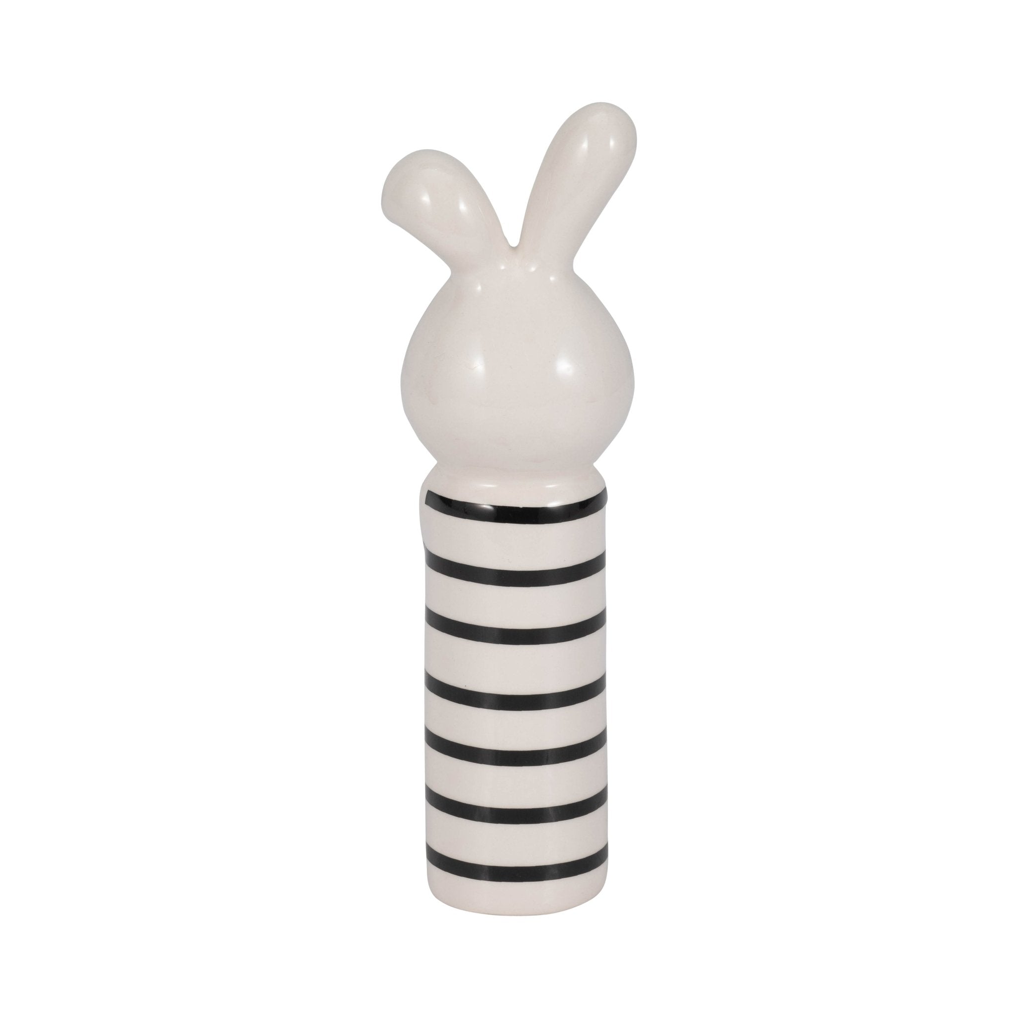 7" Lines Bunny With Gold Heart, White/black Table Decors| Sagebrook Home