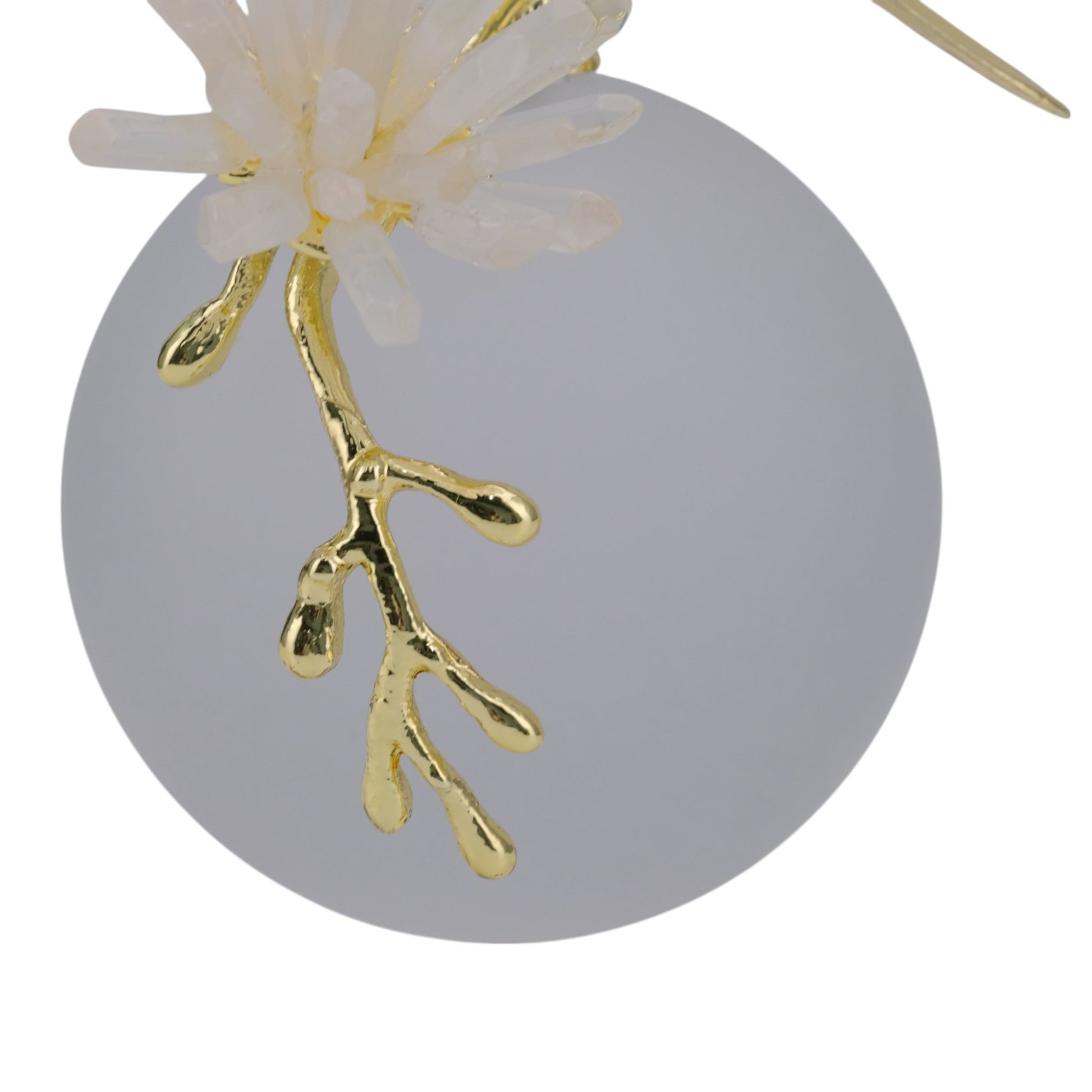 7" Madilynn Crystal Sphere Metal Bird Statuary Table Decors| Sagebrook Home