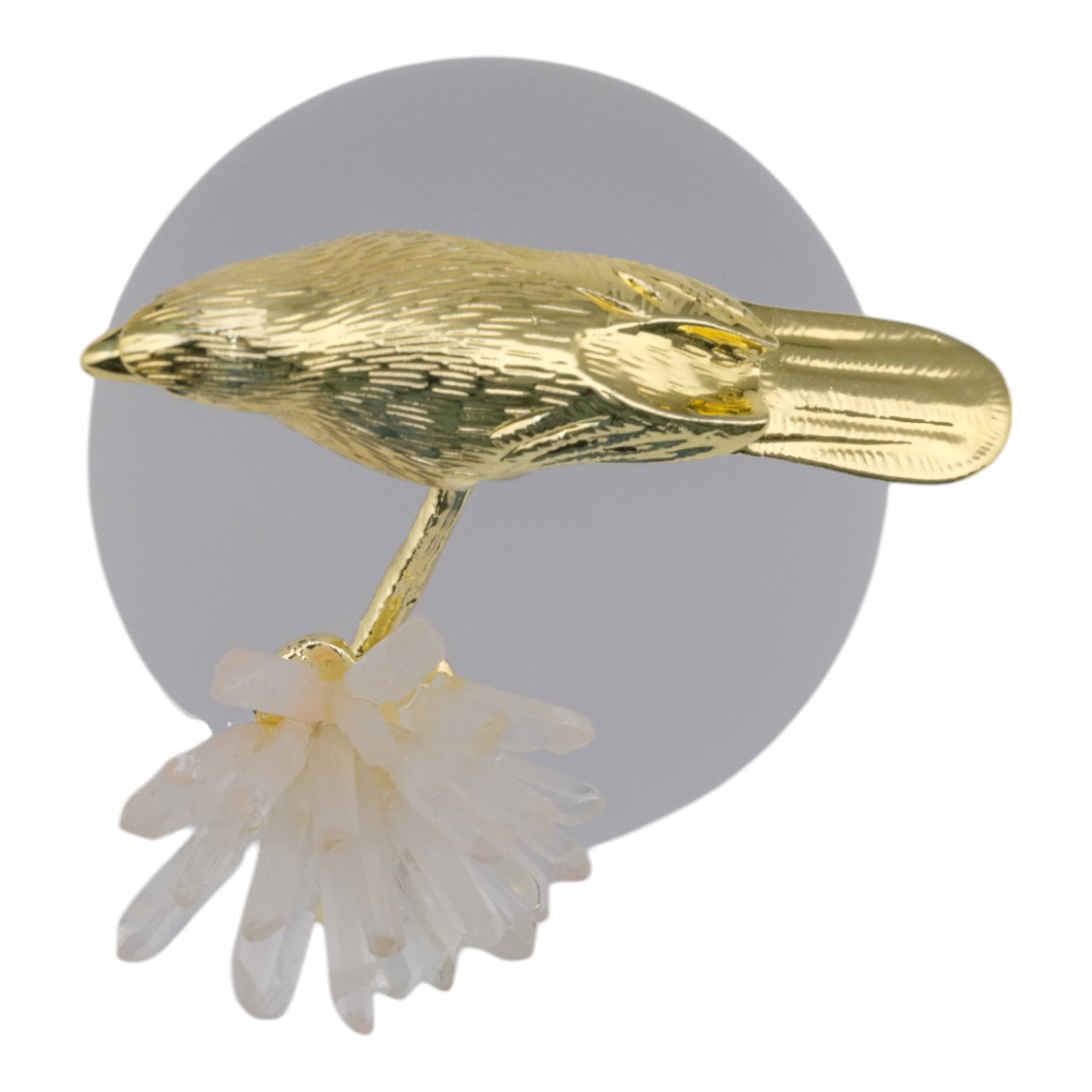 7" Madilynn Crystal Sphere Metal Bird Statuary Table Decors| Sagebrook Home