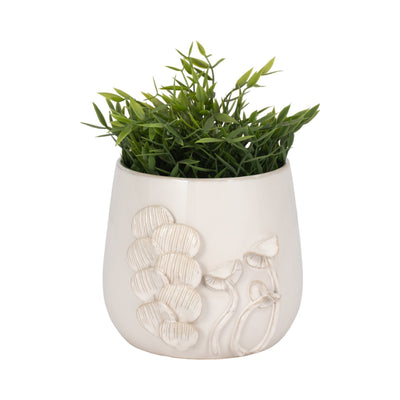 7" Mushroom Applique Planter, Ivory - Al Rugaib Furniture