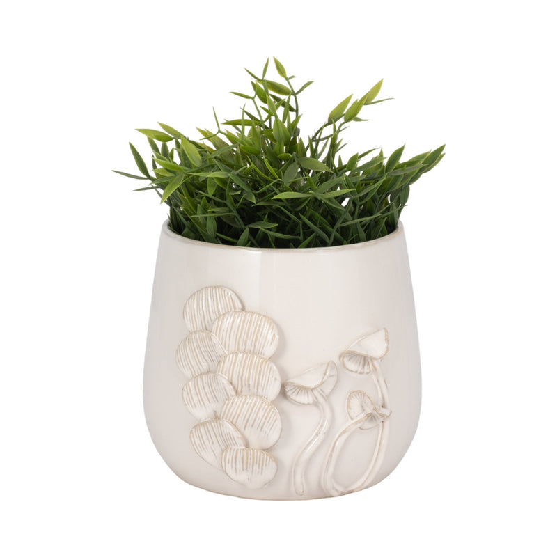 7" Mushroom Applique Planter, Ivory - Al Rugaib Furniture