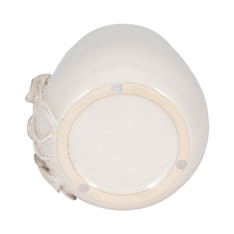 7" Mushroom Applique Planter, Ivory - Al Rugaib Furniture