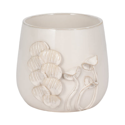 7" Mushroom Applique Planter, Ivory - Al Rugaib Furniture