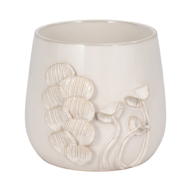 7" Mushroom Applique Planter, Ivory - Al Rugaib Furniture