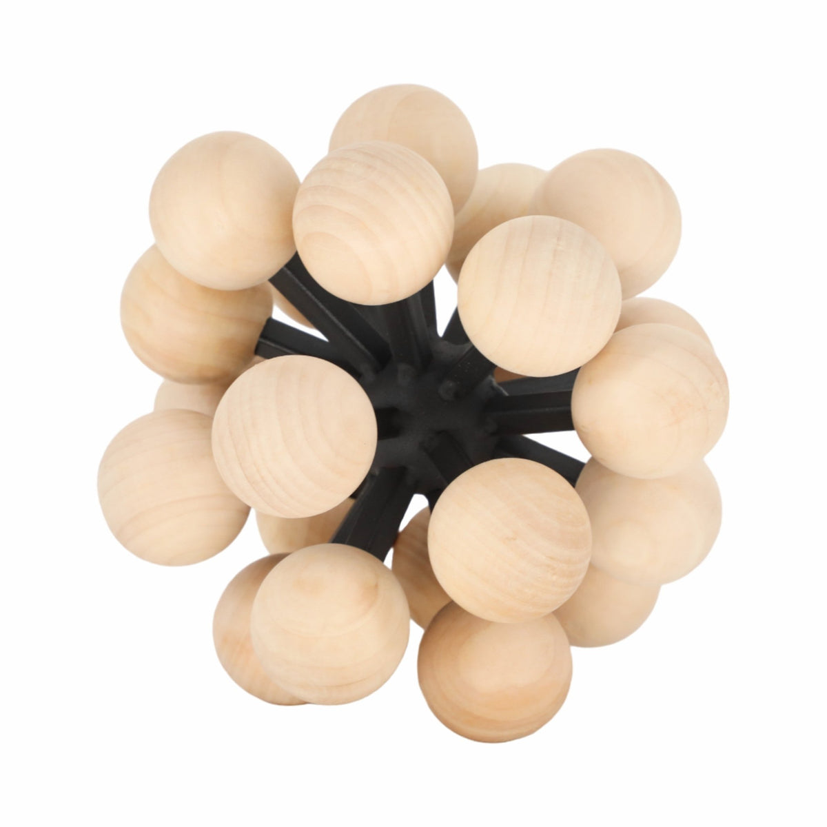 7" ORB WITH WOODEN KNOBS, BLACK/NATURAL Table Decors| Sagebrook Home