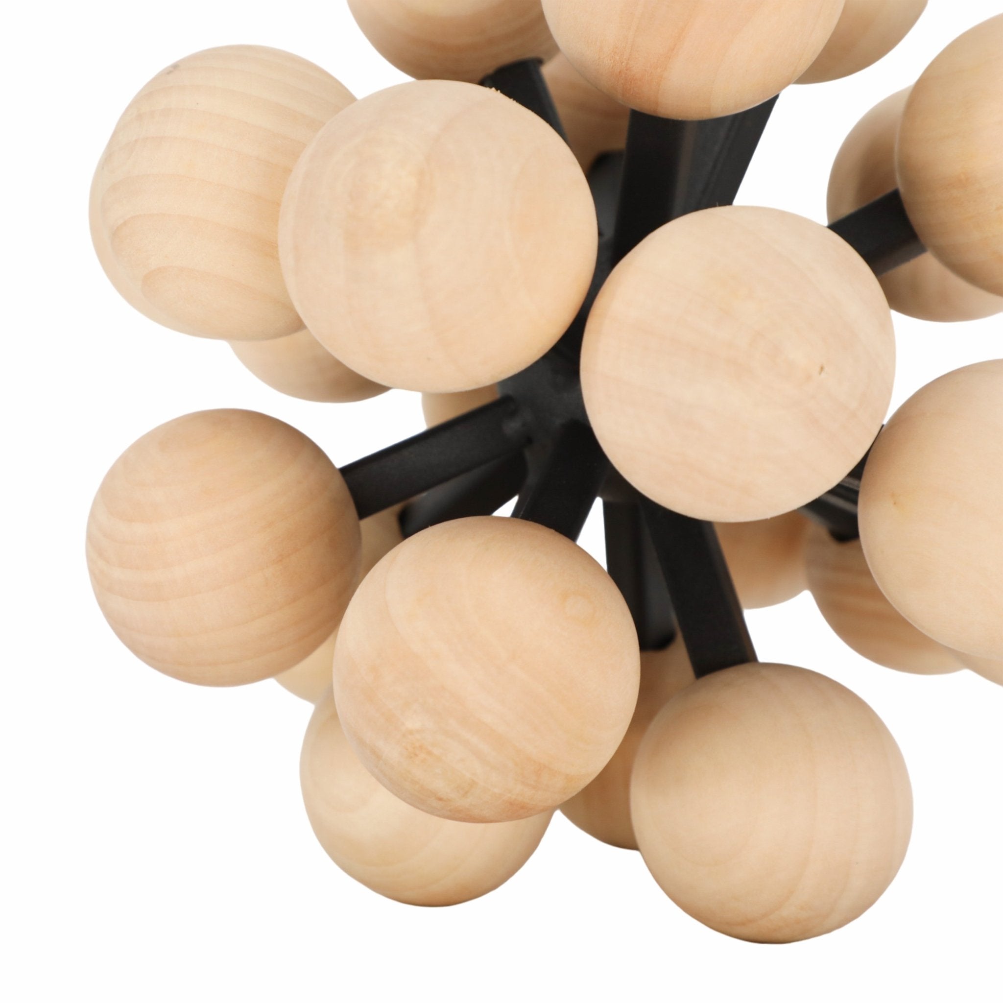 7" ORB WITH WOODEN KNOBS, BLACK/NATURAL Table Decors| Sagebrook Home