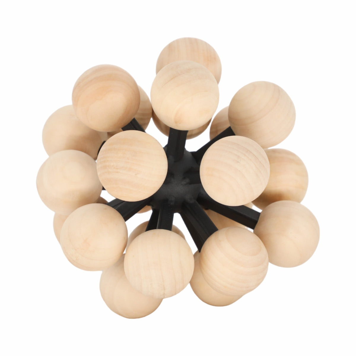 7" ORB WITH WOODEN KNOBS, BLACK/NATURAL Table Decors| Sagebrook Home