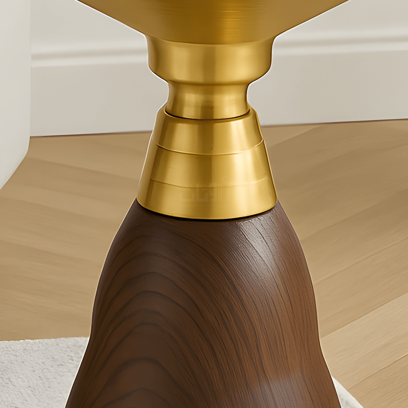 7-Piece Ceramic Coffee & Side Table Set – Wood & Gold Base Table Sets| Otath