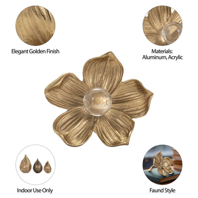 7" Rommie Gold Flower - Al Rugaib Furniture