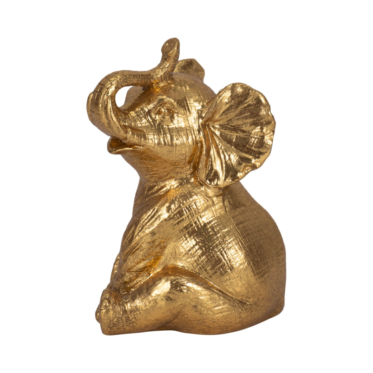 7" Sitting Elephant, Gold Table Decors| Sagebrook Home