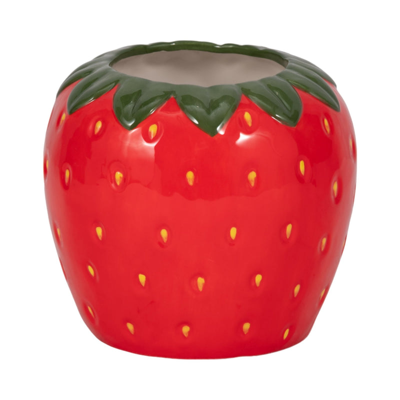 7" Strawberry Planter, Red/green - Al Rugaib Furniture