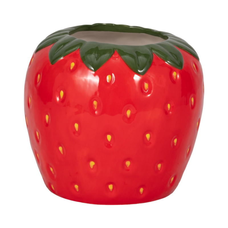 7" Strawberry Planter, Red/green - Al Rugaib Furniture