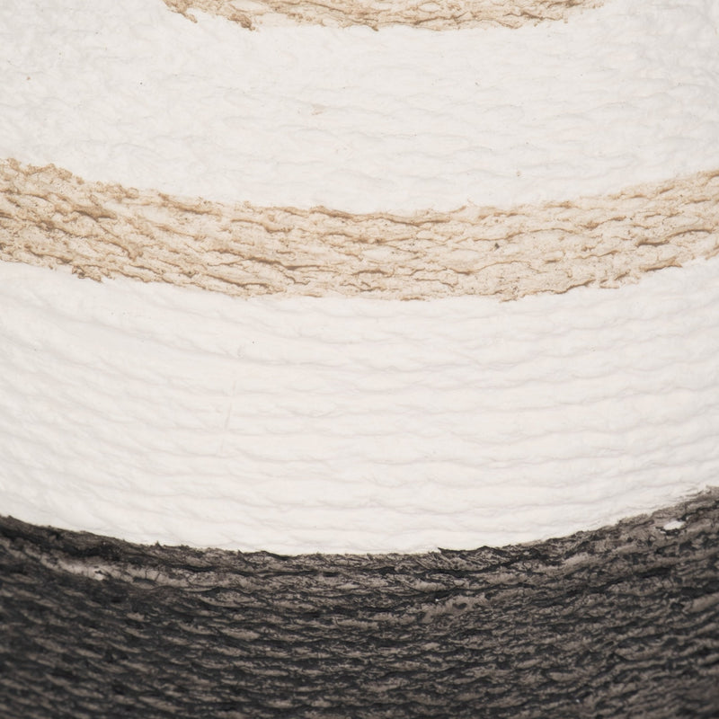 7" Striped Woven Textured Vase, Multi - Al Rugaib Furniture