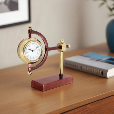 7" Tia Gold Desk Clock - Al Rugaib Furniture