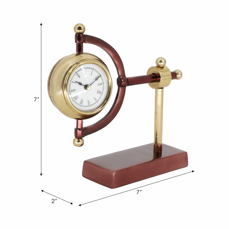 7" Tia Gold Desk Clock - Al Rugaib Furniture